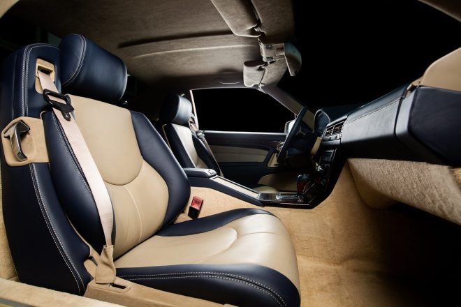 The front seat of a car with a seat belt